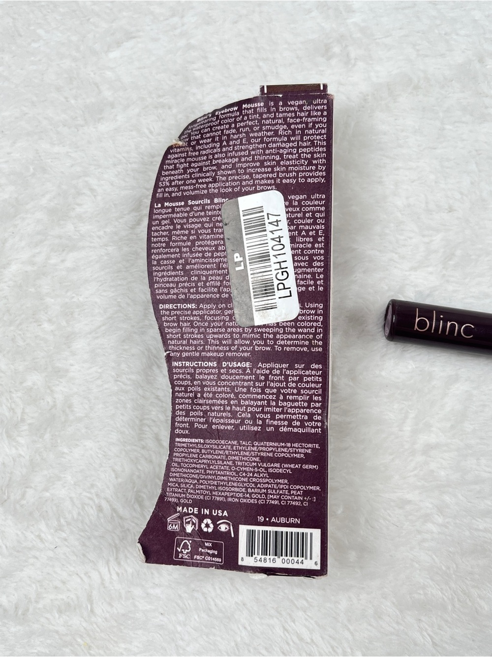 Blinc Eyebrow Mousse Auburn Waterproof Brow Gel Tint Vegan - Picture 3 of 4